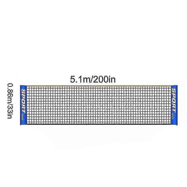 Bærbart foldbart simpelt 3m 4m 5m 6m tennisnet badmintonnet 5.1M