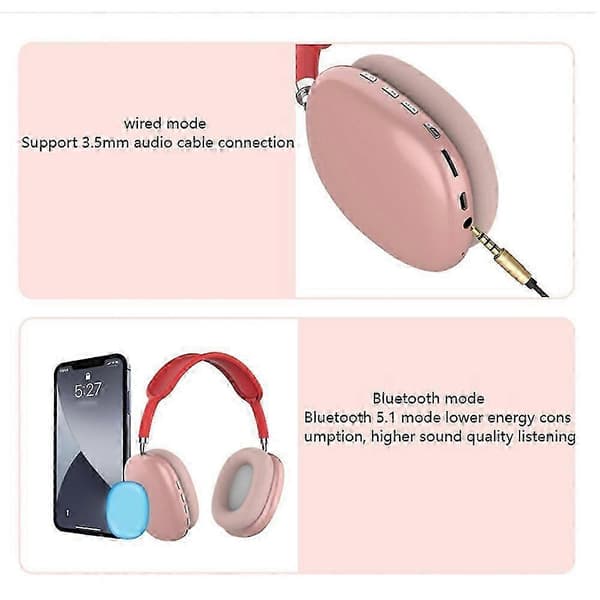 Bluetooth 5.0 hodetelefoner, trådløse over-ear hodetelefoner, for spillkonsoll, datamaskin (hvit) White