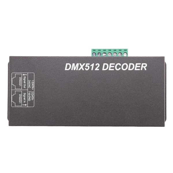 4X Dmx 512 Digital Display-dekoder, Dimmer-drivrutin Dmx512-kontroller för LED Rgbw-tejp/slinga Rj45-anslutning Black