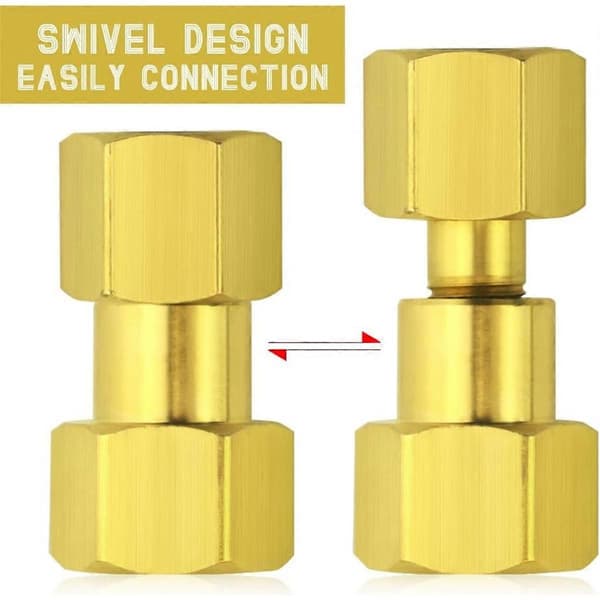 CGA-320 til CGA-580 Adapter, Kuldioxid Bund til Nitrogen Regulator Flowmeter Gevindkonverter Gold