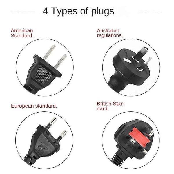 42V 1.5-2A Elektrisk Sparkesykkel Lader Litium Batterilader for Elektrisk (EU-plugg) Black