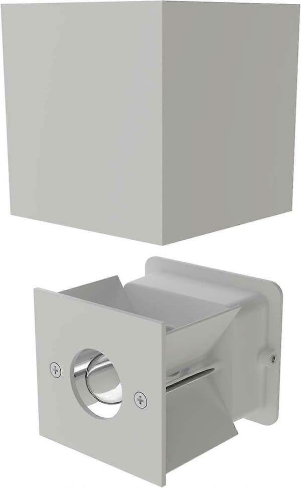 Outdoor wall light, white, IP65, up and down light + LED bulb 501lm, warm white