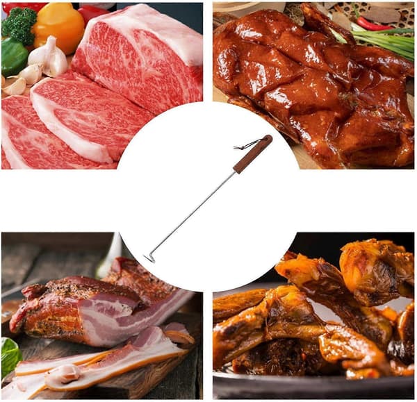 [13R] Pigtail Flipper Hook i rustfrit stål, grilltilbehør, madvendingsværktøj