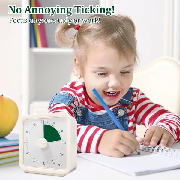 Visuel Timer 60 Minutter til Børn, Læring, Klasseværelse og Møder - Justerbar Lydstyrke med Magnet Yellow