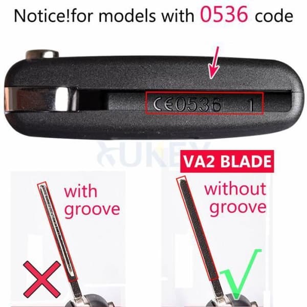 For Peugeot 308 207 307 3008 807 Citroen C2 C3 C4 - Modified Remote Key Case Shell with 2 Buttons - XUKEY