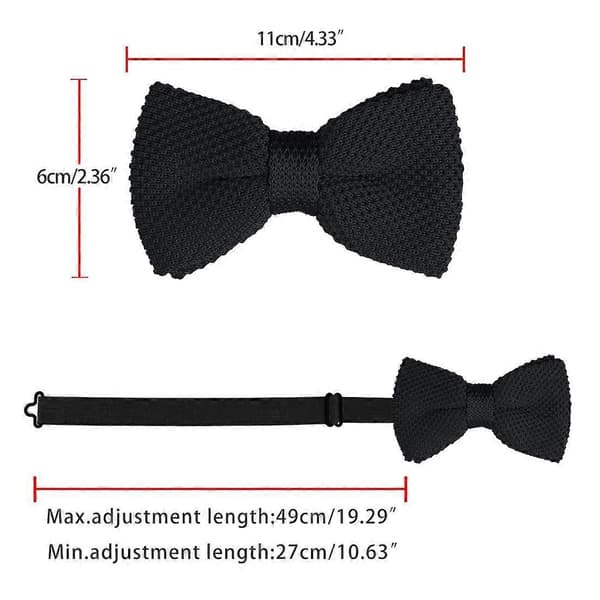 Mænds Forbundne Butterfly Justerbar Hals Solid Farve Strikket Butterfly