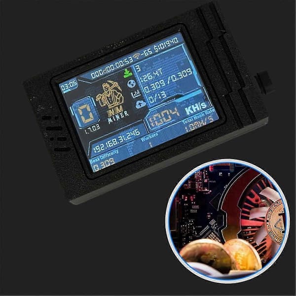 NerdMiner V2 MAX Solo Miner 1050KH/S BTC Krypto 2,8 tommer Smart Display Miner Nerdminer Vind 3.125 BTC