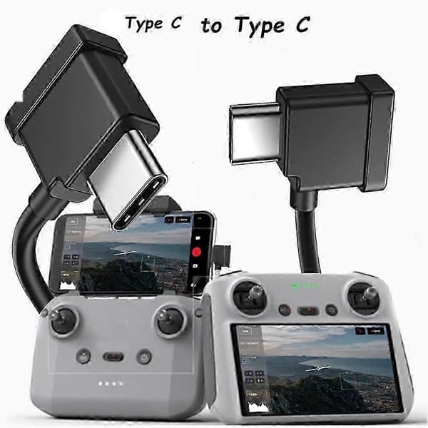 USB-C til Type-C datakabel 15 cm retvinklet stikledning til Air 2 Mini 2 Black