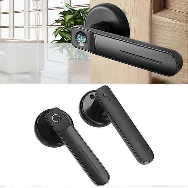Fingeravtrycksdörrlås Smart Nyckellös Entré Biometrisk Dörrknapp för Dörrtjocklek 30-65 mm