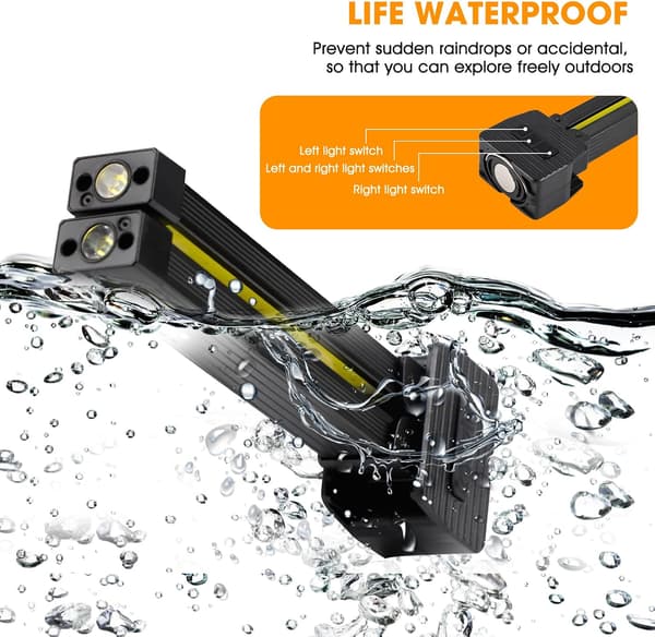[13] Rechargeable LED COB Work Light - Inspection Lamp with Magnetic Base, 180° Foldable, Hanging Hook - Workshop, Camping and Hiking