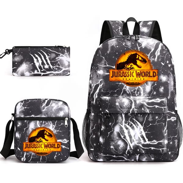 Jurassic World School Bag Backpack Pencil Case Shoulder Bag Three-piece Set Size Blue~3 Size Blue~3 3PC
