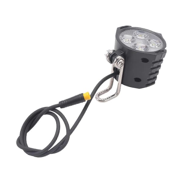 Ebike LED-forlygte 36V 48V 3-benet horn 4 LED-lys til scooter cykel Black