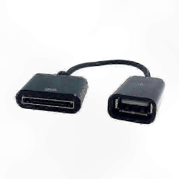 Sort 10 cm USB 2.0 opladnings- og datakabel med 30-bens hunstik til universel docking