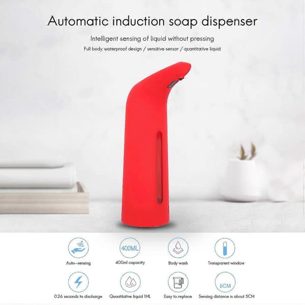 Automatisk 400ML Elektrisk Sæbedispenser med Sensor til Køkkener og Badeværelser 400ML Sæbedispenser Red