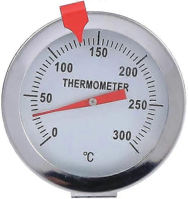 Stegetermometer, 12\" langt stegetermometer i rustfrit stål med klips til mad, kød, hjemmebryg, vinkedel til olie, friture, grill