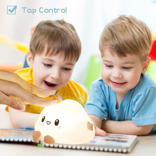 Cute Cloud Night Light for Kids, 7 Color Changing Silicone Lamp
