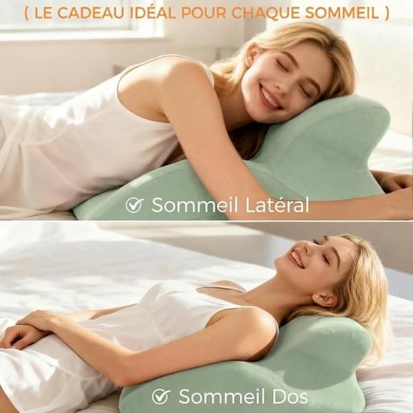 Ergonomic Pillow with Perfect 27° Angle, Multifunctional Memory Foam Wedge Pillow (Green) Vert