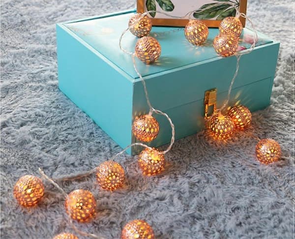 Rose Gold Julepynt Lyskæde - 20 LED 3m Lyskæde