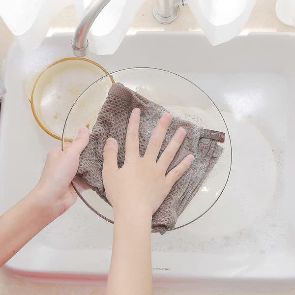 6-pack 100% Cotton Terry Kitchen Towels with Hook, Brown Brown 34*34cm