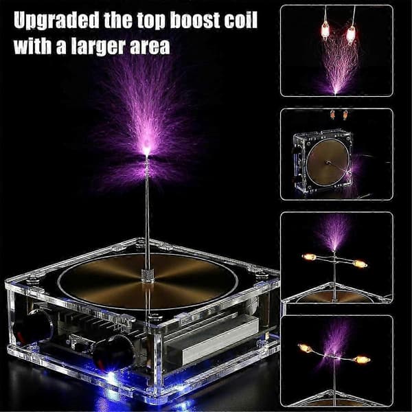Bluetooth Musikk Teslaspole, Kunstig Lynbue Teslaspole Bue Plasma, Berørbar Gnistskaper As Shown