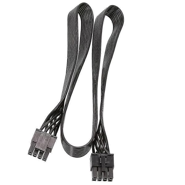 CPU 8-pin hann til CPU 8-pin (4+4 pin) hann EPS-12V hovedkort strømadapterkabel for modulær strømforsyning Black