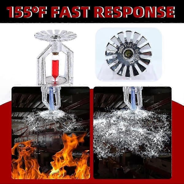 1set/10st Brandsläckarhuvud - Kopparkrom, 1/2\" NPT 155(68C) Pendelspray, K80 Snabbrespons Automatisk Silver