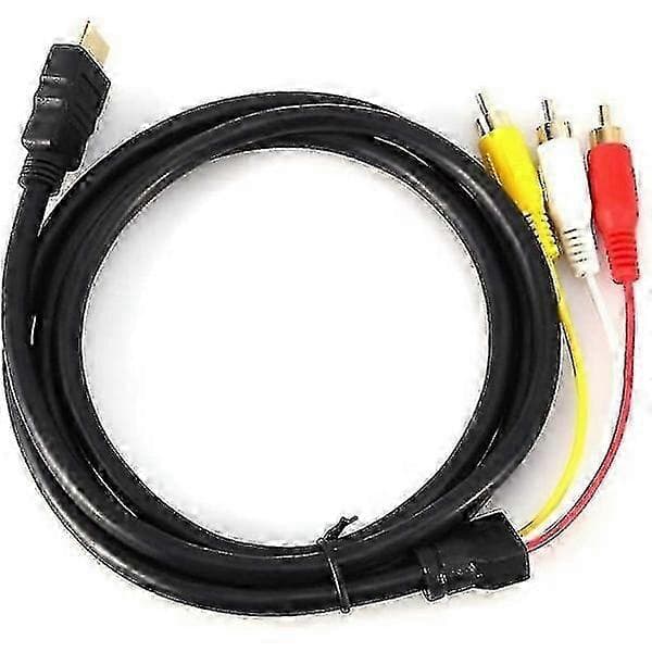 HDMI til RCA-kabeladapter 1,5M 5 fot 1080P hann til 3 RCA AV lydvideokonverterer