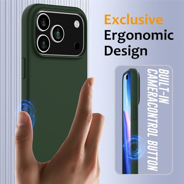 Mobiilikuori iPhone 17 Pro MagSafe Silikoni Anti-Drop - Tummanvihreä Grön 54