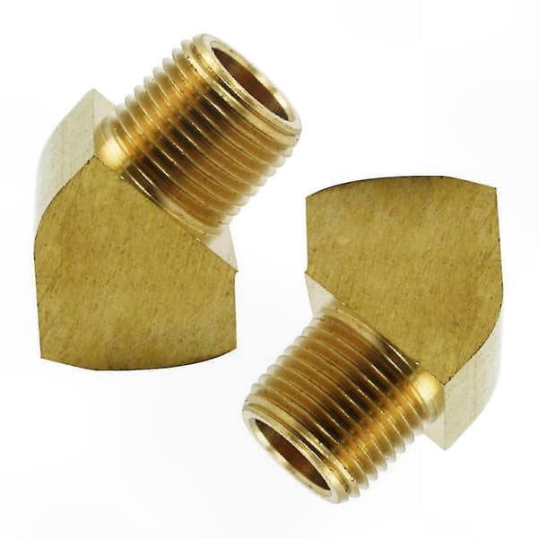 Messing 1/8\" NPT hann til hunn 45° gatealbuekobling, 2-pakning Brass