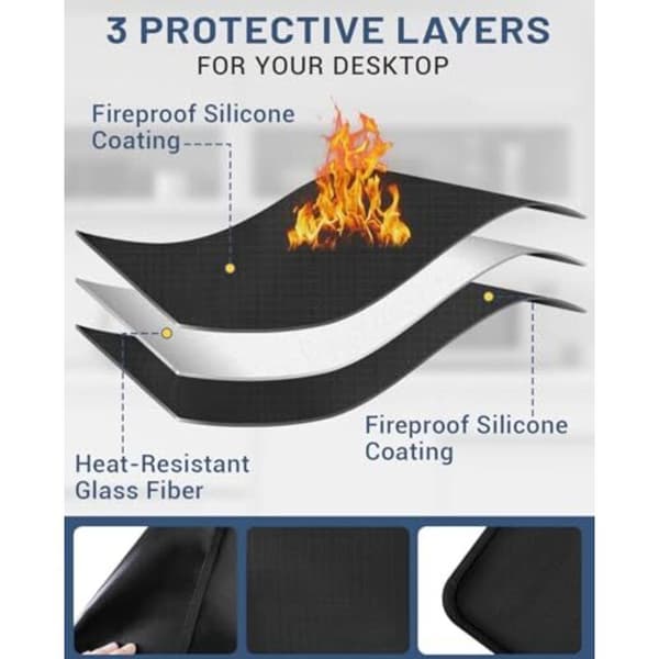 Heat-resistant silicone mat, 60x40 cm. Fireproof and non-slip for kitchen, countertop, and baking surfaces.