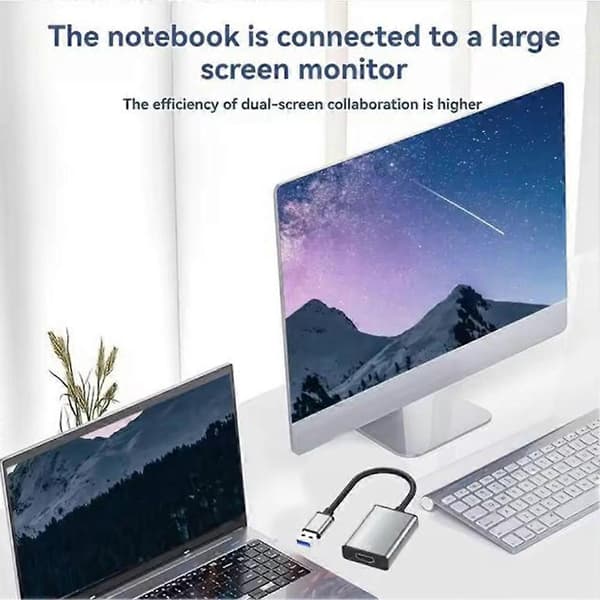 USB til HDMI-kompatibel adapter 1080P 60Hz USB 2.0 til HDMI-kompatibel omformer Ekstern USB-adapter videokabel