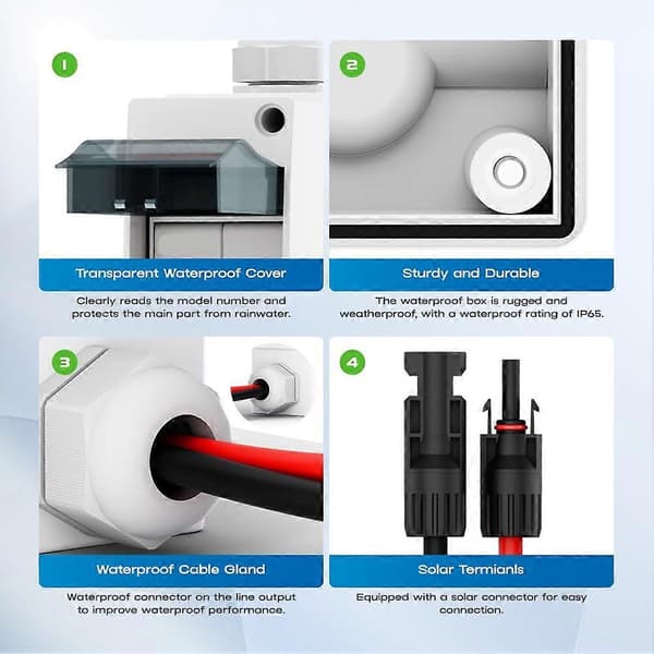 [13]Solar Panel Disconnect Switch, 32A DC 1000V Switch Box PV Disconnect Switch with IP65 Waterproof B