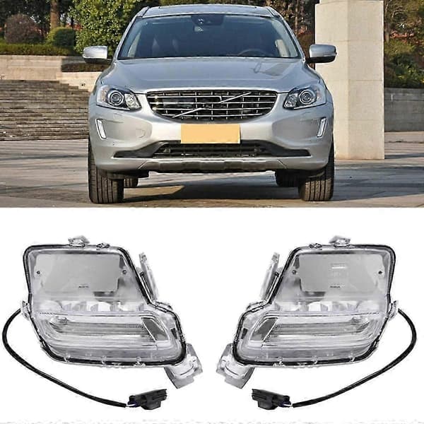 Venstre Side Bil Dagslys Kjørelys Front Bumer LED Tåkelys DRL for XC60 2014-2018 31364330 Transparent