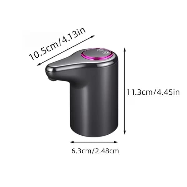 [13]Automatic Water Bottle Pump - Wireless & Portable with Strong Suction, Long Battery Life & One-Button Flow with LCD Display Grey gray