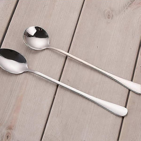 Latte-skeer, 10 lange skeer, teskeer i rustfrit stål