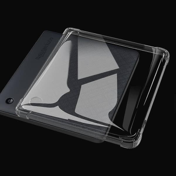 Kobo Libra H2O -kotelo, neljän kulman iskunkestävä läpinäkyvä tabletin TPU-suojus