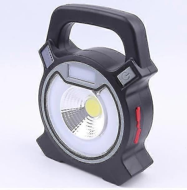 [13R] 30w Rechargeable Portable Handheld, Work Light Camping Light, White Light + Red And Blue Flashing Light Warning Function (1 Piece, Black)