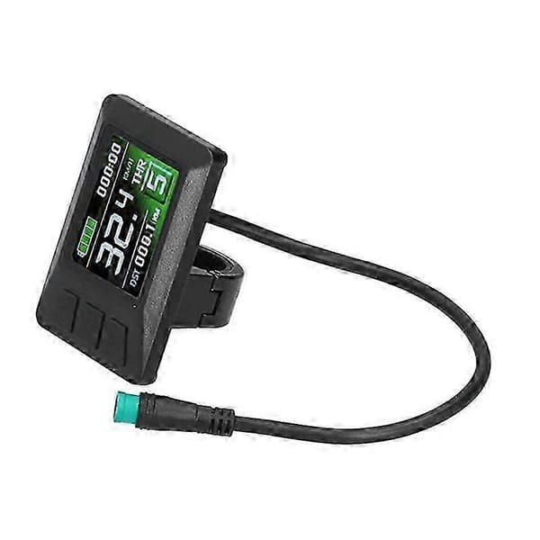 LCD7 Display 24V / 36V / 48V med vandtæt forbindelse, farveskærm batteriindikator, E-Bike Re Black