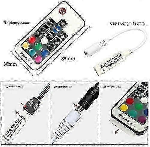 5V-24V RF trådløs fjernkontroll for 5050 3528 RGB LED-lysstriper