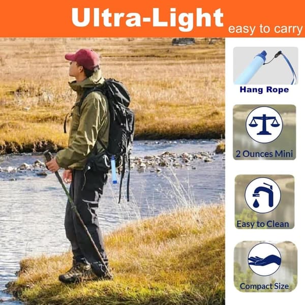 2/3/4-pack bærbar vandfilter – vandrenser til camping, vandreture, rejser og beredskab 4-Pack