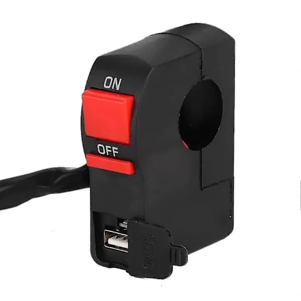 [13R] Vanntett laderbryter USB Bil 12V Motorsykkel Frontlys Billader