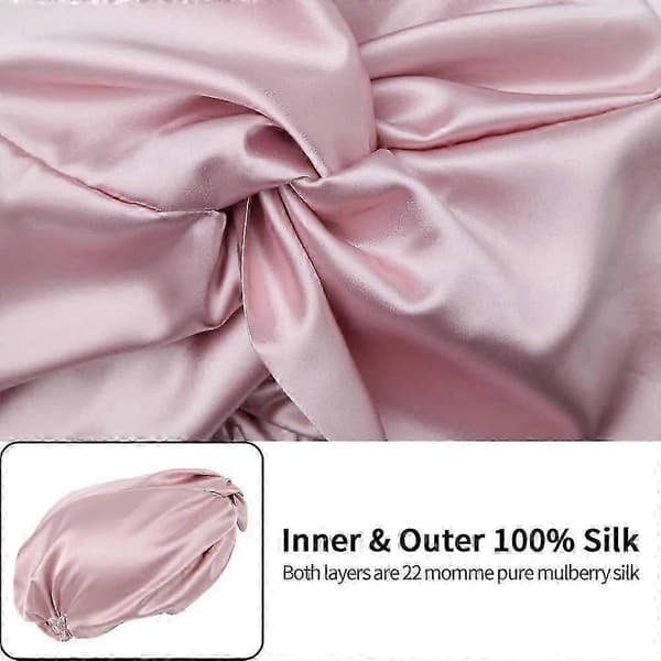 [13] Mulberry silke sovehette for kvinner, silke hårinnpakning for søvn, silkehette nattlue