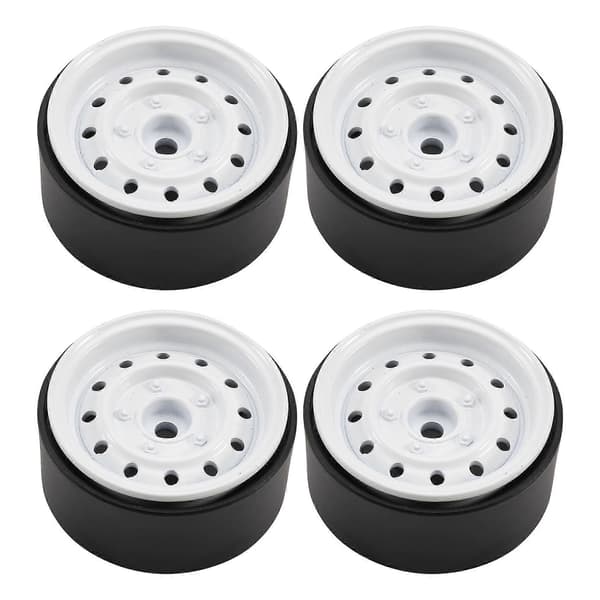 4 stk./sæt RC Crawler Retro Alloy 12 små huller 1,9 tommer Beadlock fælg til 1/10 RC biltilbehør Black & white