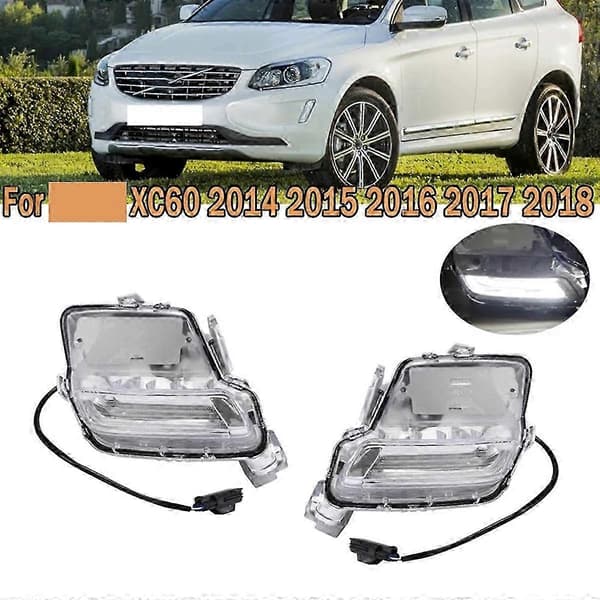 Venstre Side Bil Dagslys Kjørelys Front Bumer LED Tåkelys DRL for XC60 2014-2018 31364330 Transparent