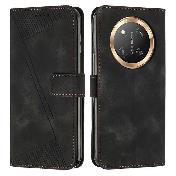 Beskyttende PU-læder Flip Cover Kompatibelt med Honor Magic 7 Lite Black
