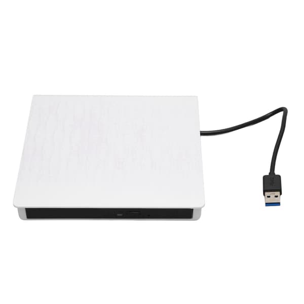 DVD Drive Portable High Speed USB 3.0 Plug and Play Slim Portable DVD CD External Burner for PC Ultrabook Netbook White