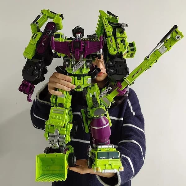 6-i-1 NBK Devastator Lekerobotbil Actionfigur - Transformerende gravemaskin og miksermodell for barn NBK Green NO BOX