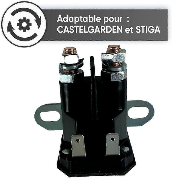 Starterrelæ - Reservedel passer til Castelgarden & Stiga havetraktorer - Sidemontering & 2 terminaler + 2 stikforbindelser