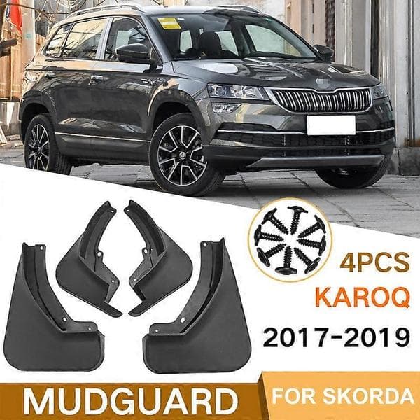 Til Skoda KAROQ 2017-2023 4 stk./sæt Bil Auto Bløde Plast Stænklapper Skærmforøgere