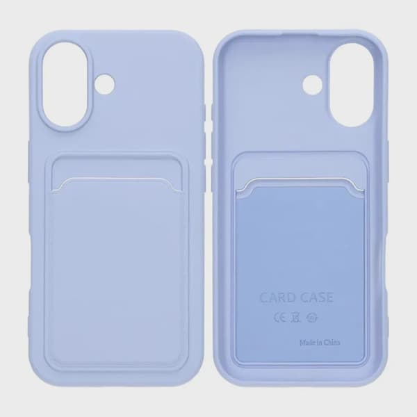Mobile Case Silicone with Card Holder for iPhone 17 - Purple